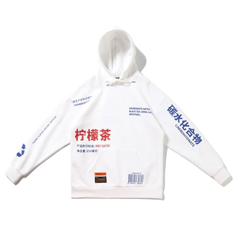 Chinese Letters Pull Over Hoodie