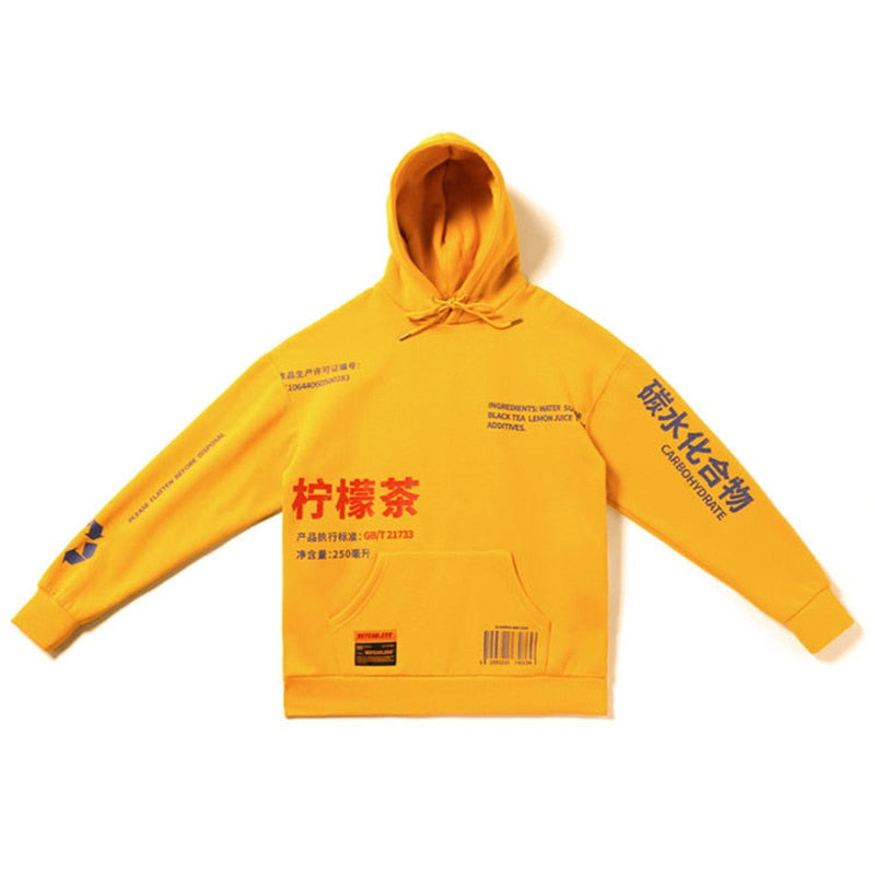 Chinese Letters Pull Over Hoodie