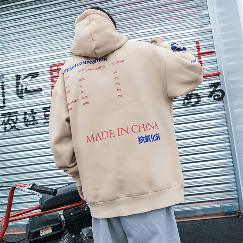 Chinese Letters Pull Over Hoodie