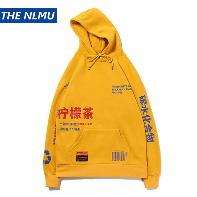 Chinese Letters Pull Over Hoodie